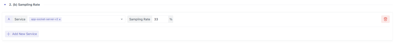 Set sampling rate for selected services in Middleware APM tracing pipeline